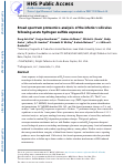 Cover page: Broad spectrum proteomics analysis of the inferior colliculus following acute hydrogen sulfide exposure