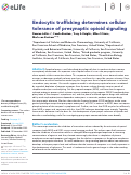 Cover page: Endocytic trafficking determines cellular tolerance of presynaptic opioid signaling