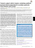 Cover page: Toward a glycyl radical enzyme containing synthetic bacterial microcompartment to produce pyruvate from formate and acetate