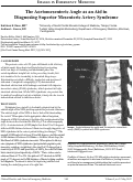 Cover page: The Aortomesenteric Angle as an Aid in Diagnosing Superior Mesenteric Artery Syndrome