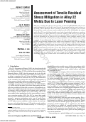 Cover page: Assessment of tensile residual stress mitigation in Alloy 22 welds due to laser peening