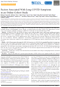 Cover page: Factors Associated With Long COVID Symptoms in an Online Cohort Study