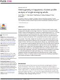 Cover page: Heterogeneity in happiness: A latent profile analysis of single emerging adults.