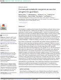 Cover page: Conserved metabolic enzymes as vaccine antigens for giardiasis