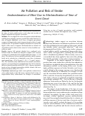 Cover page: Air Pollution and Risk of Stroke