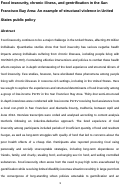 Cover page: Food insecurity, chronic illness, and gentrification in the San Francisco Bay Area: An example of structural violence in United States public policy