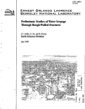 Cover page: Preliminary Studies of Water Seepage through Rough-walled Fractures