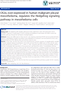 Cover page: CK2α, over-expressed in human malignant pleural mesothelioma, regulates the Hedgehog signaling pathway in mesothelioma cells