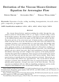 Cover page: Derivation of the Viscous Moore-Greitzer Equation for Aeroengine Flow