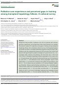 Cover page: Palliative care experience and perceived gaps in training among transplant hepatology fellows: A national survey