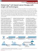 Cover page: Advancing T cell–based cancer therapy with single-cell technologies