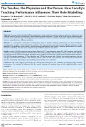 Cover page: The Teacher, the Physician and the Person: How Faculty's Teaching Performance Influences Their Role Modelling
