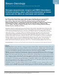 Cover page: Estrogen/progesterone receptor and HER2 discordance between primary tumor and brain metastases in breast cancer and its effect on treatment and survival.