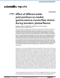 Cover page: Effect of different ankle joint positions on medial gastrocnemius muscle fiber strains during isometric plantarflexion.