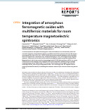 Cover page: Integration of amorphous ferromagnetic oxides with multiferroic materials for room temperature magnetoelectric spintronics