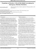 Cover page: Transition to Practice: A Novel Life Skills Curriculum for Emergency Medicine Residents