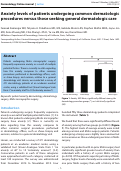 Cover page: Anxiety levels of patients undergoing common dermatologic procedures versus those seeking general dermatologic care