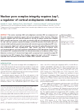 Cover page: Nuclear pore complex integrity requires Lnp1, a regulator of cortical endoplasmic reticulum.