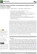 Cover page: Interindividual Variability in Postprandial Plasma Fructose Patterns in Adults