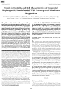 Cover page: Trends in Mortality and Risk Characteristics of Congenital Diaphragmatic Hernia Treated With Extracorporeal Membrane Oxygenation