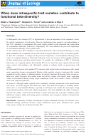 Cover page: When does intraspecific trait variation contribute to functional beta‐diversity?