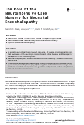 Cover page: The Role of the Neurointensive Care Nursery for Neonatal Encephalopathy