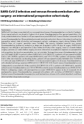 Cover page: SARS‐CoV‐2 infection and venous thromboembolism after surgery: an international prospective cohort study