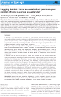 Cover page: Lagging behind: have we overlooked previous‐year rainfall effects in annual grasslands?