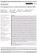 Cover page: Leveraging genomics to understand threats to migratory birds