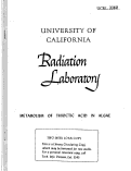 Cover page: Metabolism of Thioctic Acid in Algae