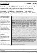 Cover page: Evaluating quality of life tools in North American patients with erythropoietic protoporphyria and X‐linked protoporphyria