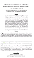 Cover page of Schooling and Parental Labor Supply: Evidence from COVID-19 School Closures in the United States