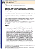 Cover page: HIV testing of male partners of pregnant women in Porto Alegre, Brazil: A potential strategy for reduction of HIV seroconversion during pregnancy