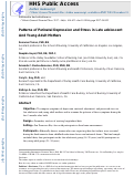 Cover page: Patterns of Symptoms of Perinatal Depression and Stress in Late Adolescent and Young Adult Mothers