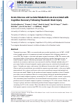 Cover page: Acute glucose and lactate metabolism are associated with cognitive recovery following traumatic brain injury