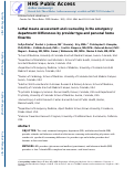 Cover page: Lethal Means Assessment and Counseling in the Emergency Department: Differences by Provider Type and Personal Home Firearms