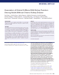 Cover page: Association of arterial stiffness with kidney function among adults without chronic kidney disease