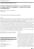 Cover page: Changes in Inflammatory Biomarkers Across Weight Classes in a Representative US Population: A Link Between Obesity and Inflammation