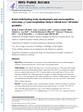 Cover page: Breast Milk Feeding, Brain Development, and Neurocognitive Outcomes: A 7-Year Longitudinal Study in Infants Born at Less Than 30 Weeks Gestation.