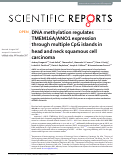 Cover page: DNA methylation regulates TMEM16A/ANO1 expression through multiple CpG islands in head and neck squamous cell carcinoma