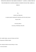 Cover page: “How Do We Perceive the American Dream?”: A Critical Analysis of the Differences in Filipino American Perspectives of the American Dream