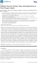 Cover page: Pediatric Exercise Testing: Value and Implications of Peak Oxygen Uptake