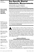 Cover page: Sex-Specific Biatrial Volumetric Measurements Obtained with Use of Multidetector Computed Tomography in Subjects with and without Coronary Artery Disease