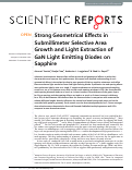 Cover page: Strong Geometrical Effects in Submillimeter Selective Area Growth and Light Extraction of GaN Light Emitting Diodes on Sapphire