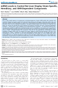 Cover page: mRNA Levels in Control Rat Liver Display Strain-Specific, Hereditary, and AHR-Dependent Components