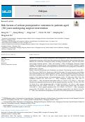 Cover page: Risk factors of serious postoperative outcomes in patients aged ≥90 years undergoing surgical intervention