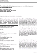 Cover page: Non-stationarity of the signal and noise characteristics of seasonal precipitation anomalies