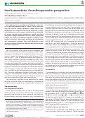 Cover page: Iron homeostasis: An anthropocentric perspective