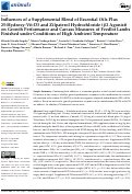 Cover page: Influences of a Supplemental Blend of Essential Oils Plus 25-Hydroxy-Vit-D3 and Zilpaterol Hydrochloride (β2 Agonist) on Growth Performance and Carcass Measures of Feedlot Lambs Finished under Conditions of High Ambient Temperature.