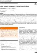 Cover page: Future Prospects for Epigenetics in Autism Spectrum Disorder